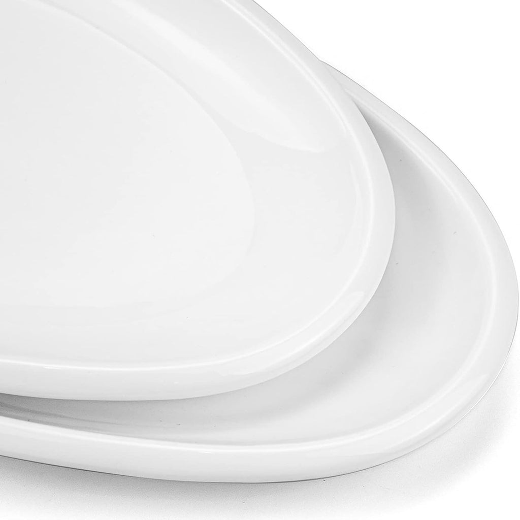 White Porcelain Oval Serving Platters Set