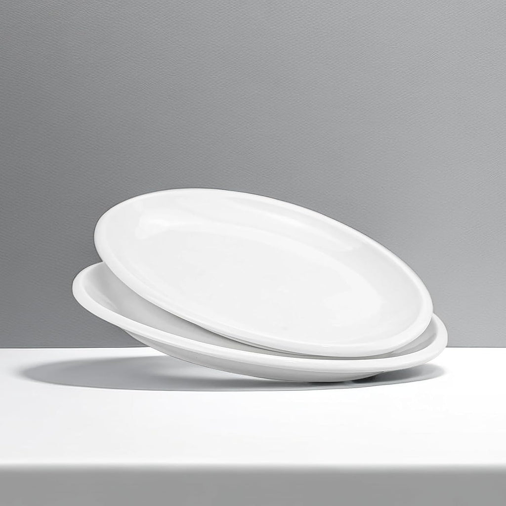White Porcelain Oval Serving Platters Set