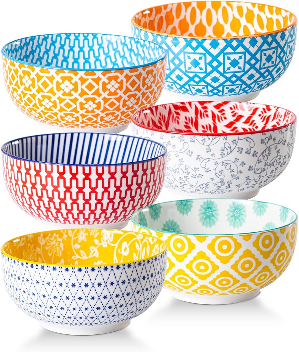 Vintage Blue Ceramic Soup Bowls Set