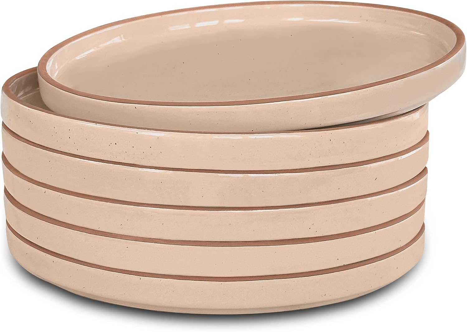 Neutral Ceramic Dessert Plates Set