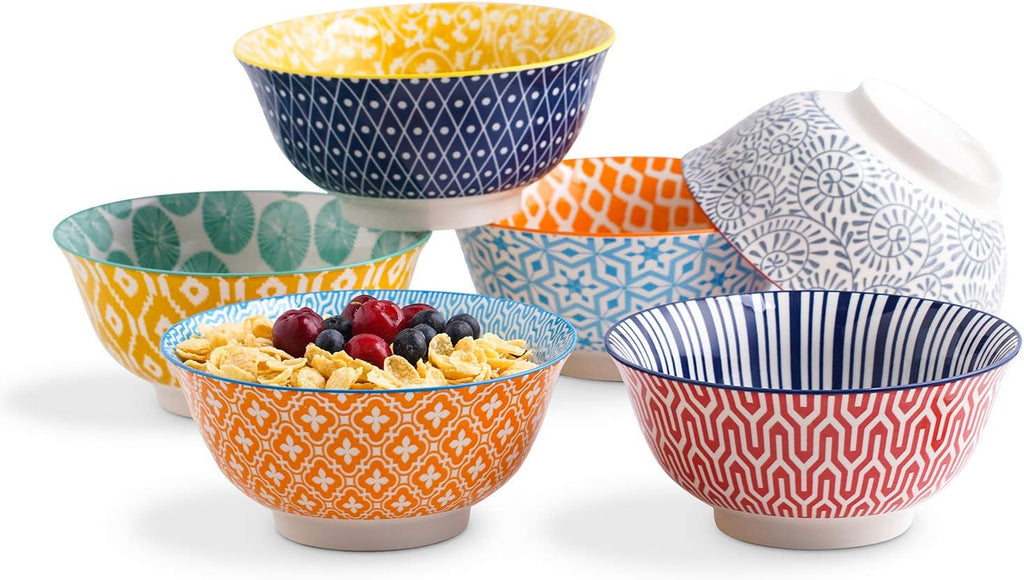 Colorful Porcelain Ice Cream Bowls Set