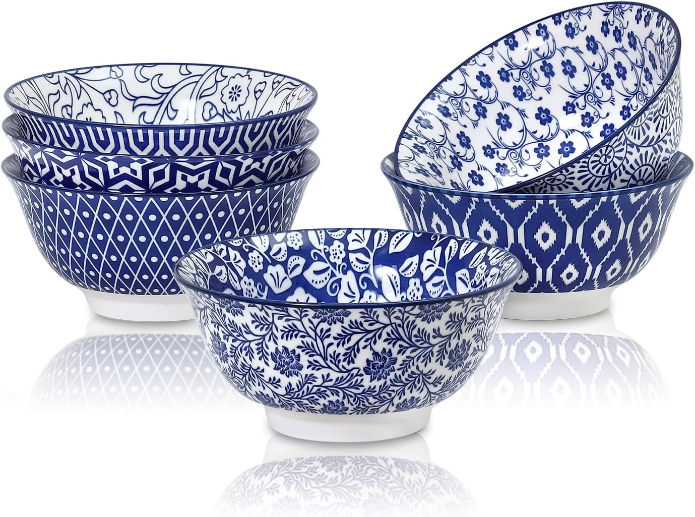 Colorful Porcelain Ice Cream Bowls Set