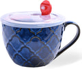 Dark Blue Ceramic Soup Bowls Set