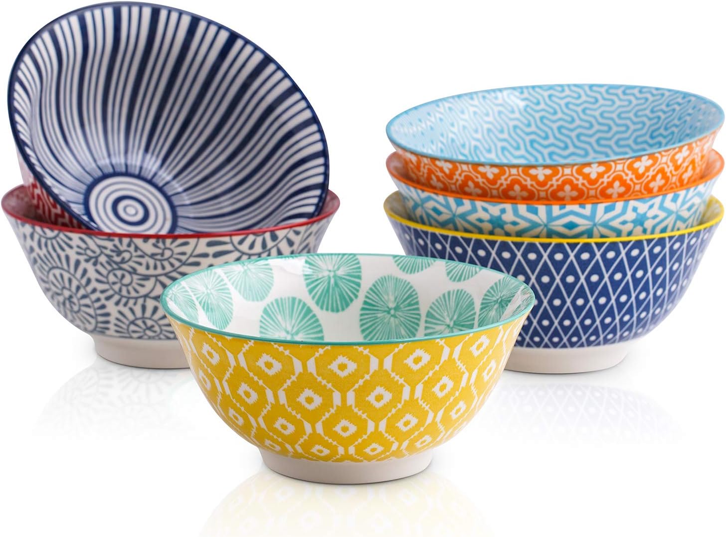 Colorful Porcelain Ice Cream Bowls Set