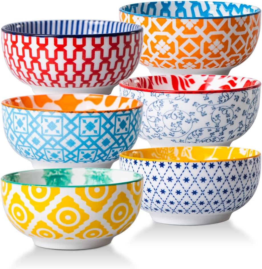 Vintage Blue Ceramic Soup Bowls Set
