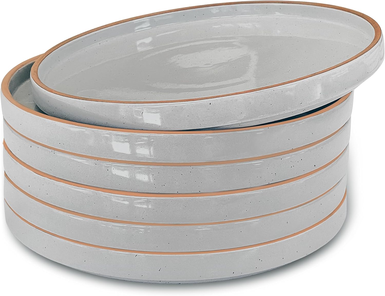 Neutral Ceramic Dessert Plates Set