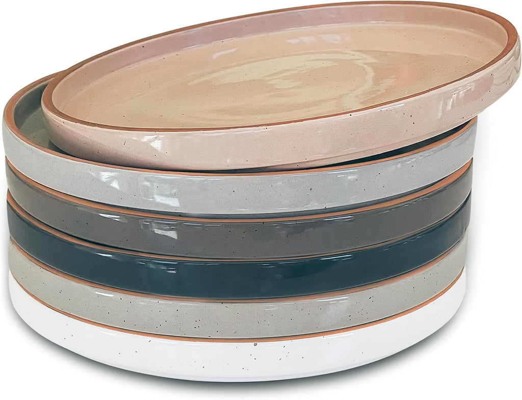 Neutral Ceramic Dessert Plates Set